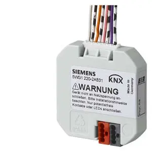 A siemens knx device with wires attached to it.